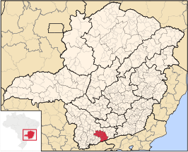 Ligging van de Braziliaanse microregio São Lourenço in Minas Gerais