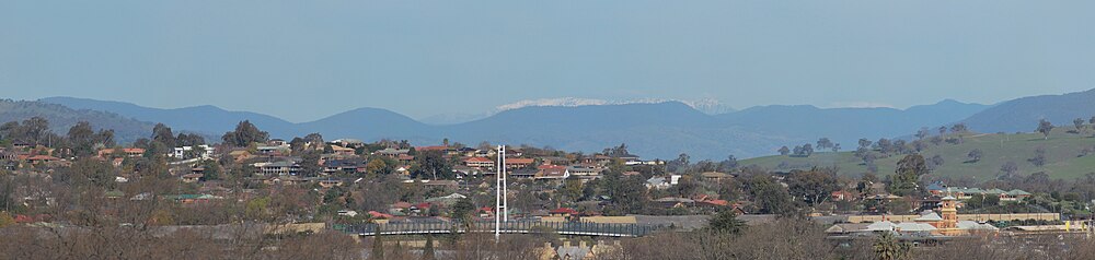 Albury med Mount Bogong i baggrunden