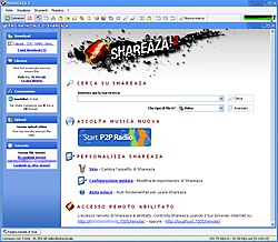 Screenshot di Shareaza 2.1 (in modalità a tabelle)