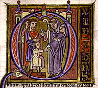 Abbot practising simony (France, 12th century)