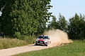 Stéphane Lefebvre, sur une Citroën DS3 R3T, au Rallye de Pologne 2014.