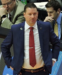 Chris Beard coaching the Texas Tech Red Raiders during a 2019 NCAA tournament game