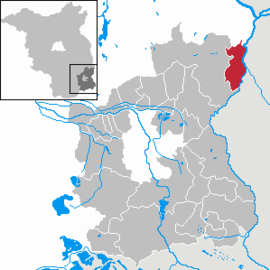 Poloha mesta Guben v rámci okresu Spree-Neiße