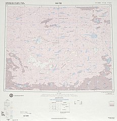 Map including the southern part of Minfeng/Niya County and the county's border with Tibet (DMA, 1975)