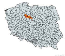 Bydgoszcz city and Toruń city (red) Bydgoszcz County and Toruń County (orange)