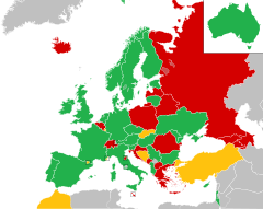 Mapa z zaznaczeniem państw uczestniczących