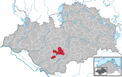 Elhelyezkedése Mecklenburg-Elő-Pomeránia térképén