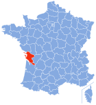 Posizion del dipartiment Charente-Maritime in de la Francia