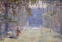 Janis Rozentāls festménye (c. 1912) Saulė lányait ábrázolja