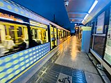 A Metrolink tram at Withington tram stop