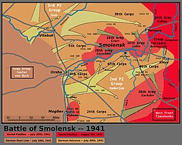 De situatie in Smolensk tussen 10 juli en 4 augustus 1941.