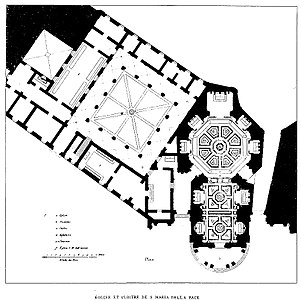 Plan over klostergården og kirken.