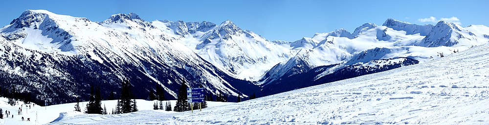 Panorama lyžařského střediska Whistler-Blackcomb