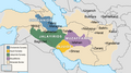 Chobanids (1338–1357 AD), Jalayirid Sultanate (1335–1432 AD), Injuids (1335–1357 AD) and Muzaffarids (Iran) (1314–1393 AD) in 1345 AD.