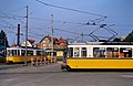 Ein GT4 auf dem Areal des Straßenbahndepots Degerloch, 1985