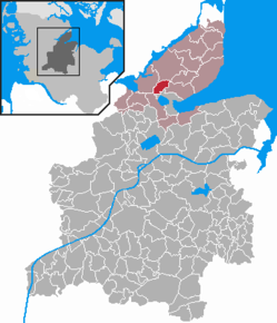 Poziția Gammelby pe harta districtului Rendsburg-Eckernförde