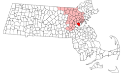 Location in Middlesex County in Massachusetts