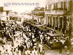 Primera tranvía en el Iquitos del 1910.