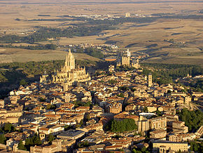 Vista aérea geral de Segóvia