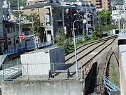 王子公園駅の側線（元は上筒井線の線路であった）