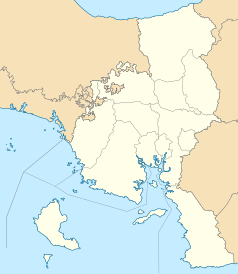 Mapa konturowa Veraguas, po prawej znajduje się punkt z opisem „Santiago de Veraguas”