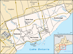 Map showing the location of Rouge National Urban Park