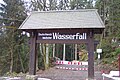 A sign at the entrance of the waterfall: Germany's highest waterfall. (This claim is actually incorrect, as Germany's highest waterfall is the Rothbachfall, near the Konigssee in Upper Bavaria.[4])