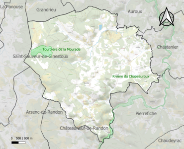 Carte des ZNIEFF de type 1 sur la commune.