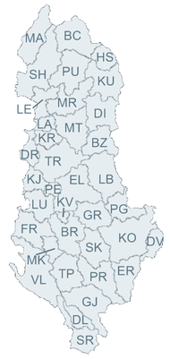 geografia distivido de la distriktaj kodoj Geografische Verteilung der Kfz-Kennzeichen