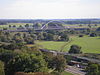 The Elbe bridge is part of the Bundesstraße 2 federal highway