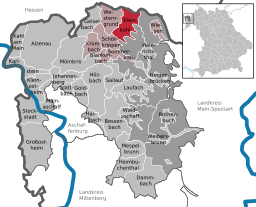 Läget för Kleinkahl i Landkreis Aschaffenburg