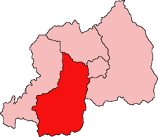 Location of South Province in Rwanda