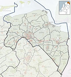 Maps of the Netherlands and Groningen with the location of Bourtange