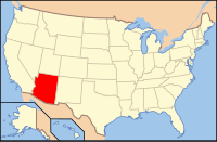 Map of the United States highlighting Arizona