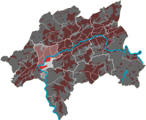 Lage des Quartiers Zoo im Stadtbezirk Elberfeld-West