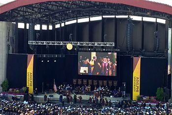 A The Adelphi University Graduation of 2017 held at the Jones Beach Theater.