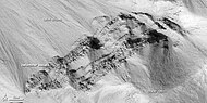 Columnar jointing in a crater in Marte Vallis