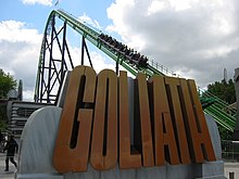 Lifthill mit Seilzug von Goliath im niederländischen Walibi Holland