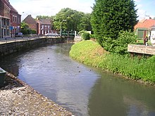 El Lawe à La Gorgue, l'écluse, les canèrds