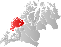 Kart som viser Senja kommune.