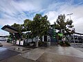 West Footscray railway station concourse and entrance viewed from the north, June 2023