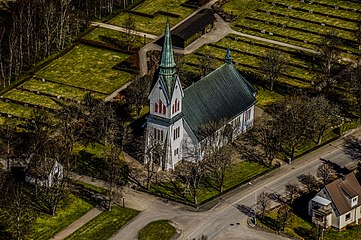 Kyrkan från ovan.