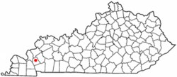 Location of Eddyville, Kentucky