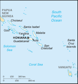 Kart som viser Honiara.