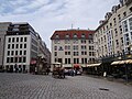 Hotel Dresdner Hof (jetzt Hilton) als wesentlicher, städteraum-bildender Gebäudekomplex am Neumarkt/Münzgasse