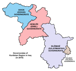 Regione del Kurdistan - Mappa