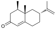 Structuurformule van (+)-nootkaton