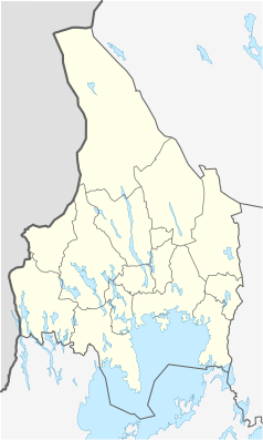 Mapa konturowa Värmlandu, w centrum znajduje się punkt z opisem „Torsby”