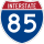 Temporary Interstate 85 marker