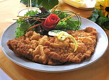 A Wiener schnitzel at a restaurant